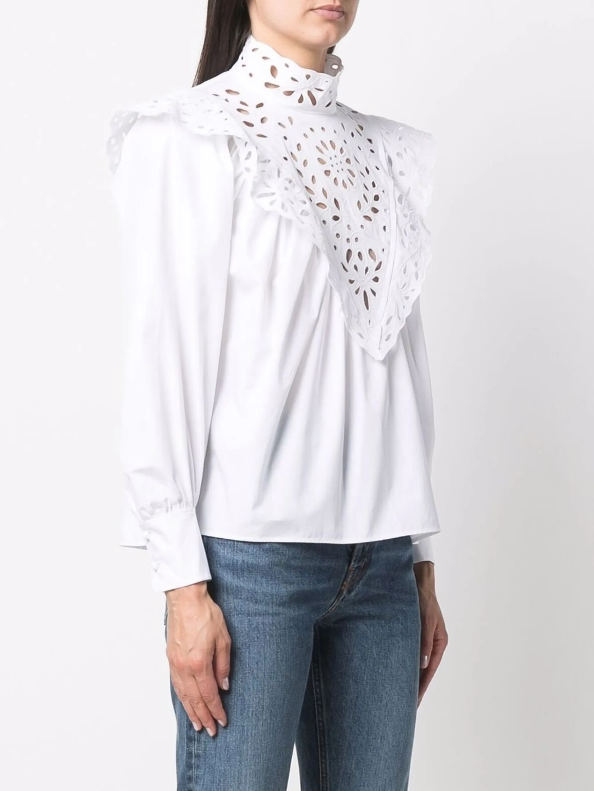 Chlo High Neck Broderie Anglaise Blouse Eraldo Us