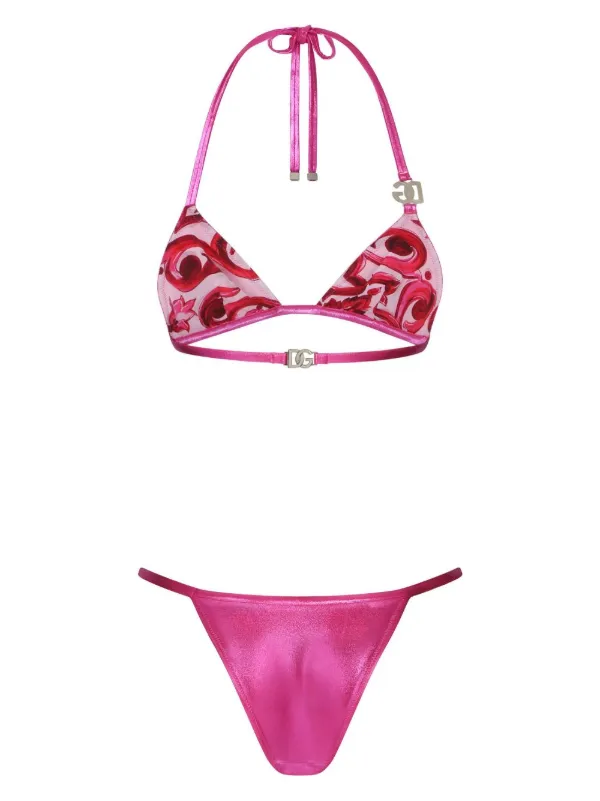 Dg Logo High Shine Bikini Set Dolce Gabbana Eraldo Us