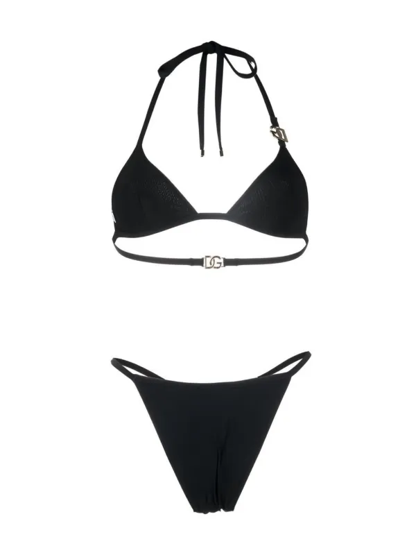 Logo Plaque Halterneck Bikini Set Dolce Gabbana Eraldo