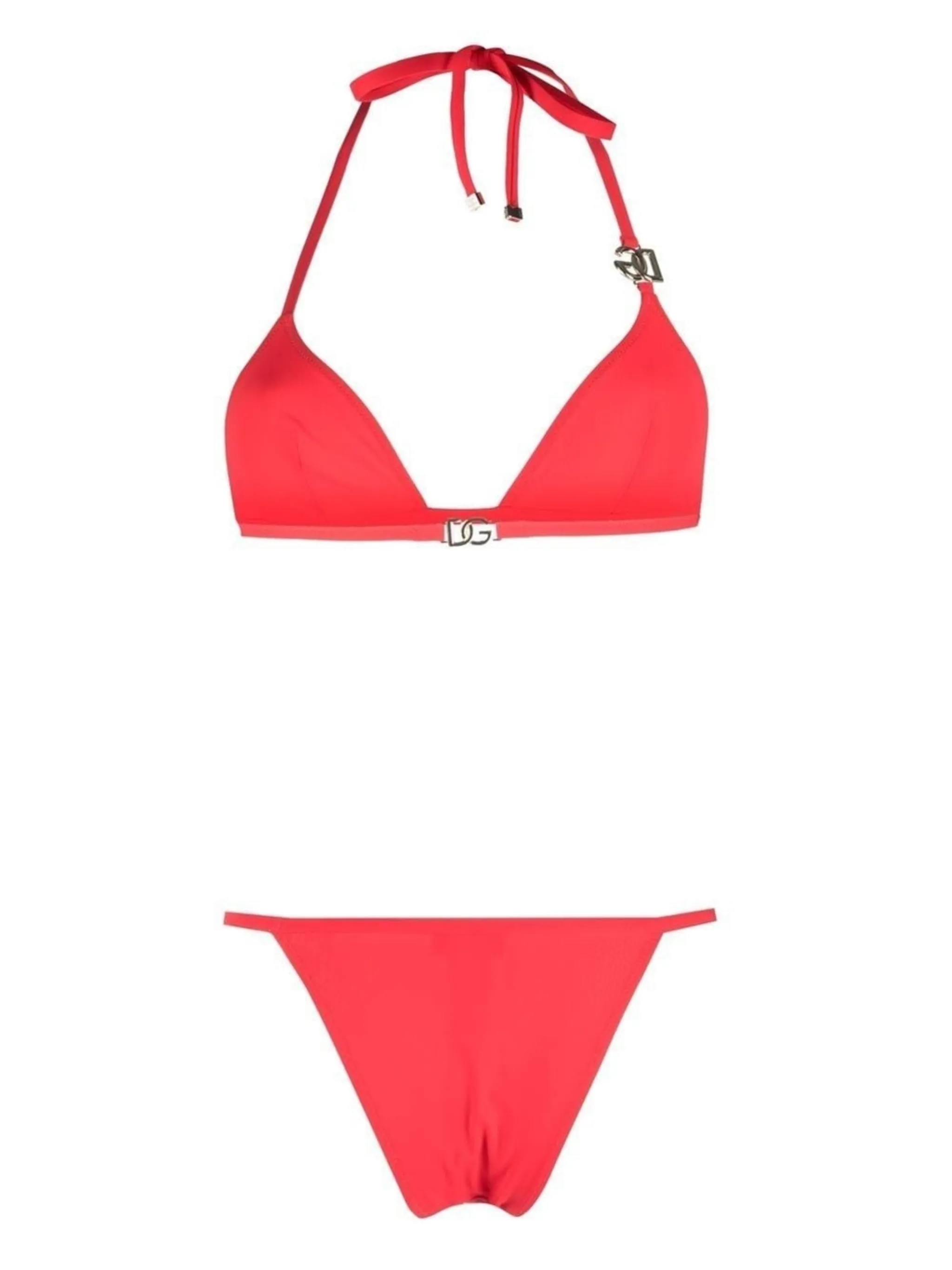 Logo Plaque Halterneck Bikini Set Dolce Gabbana Eraldo