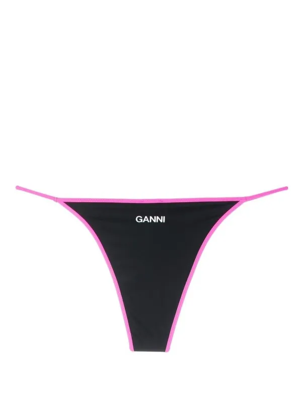 Two Tone Thong Bikini Bottoms Ganni Eraldo