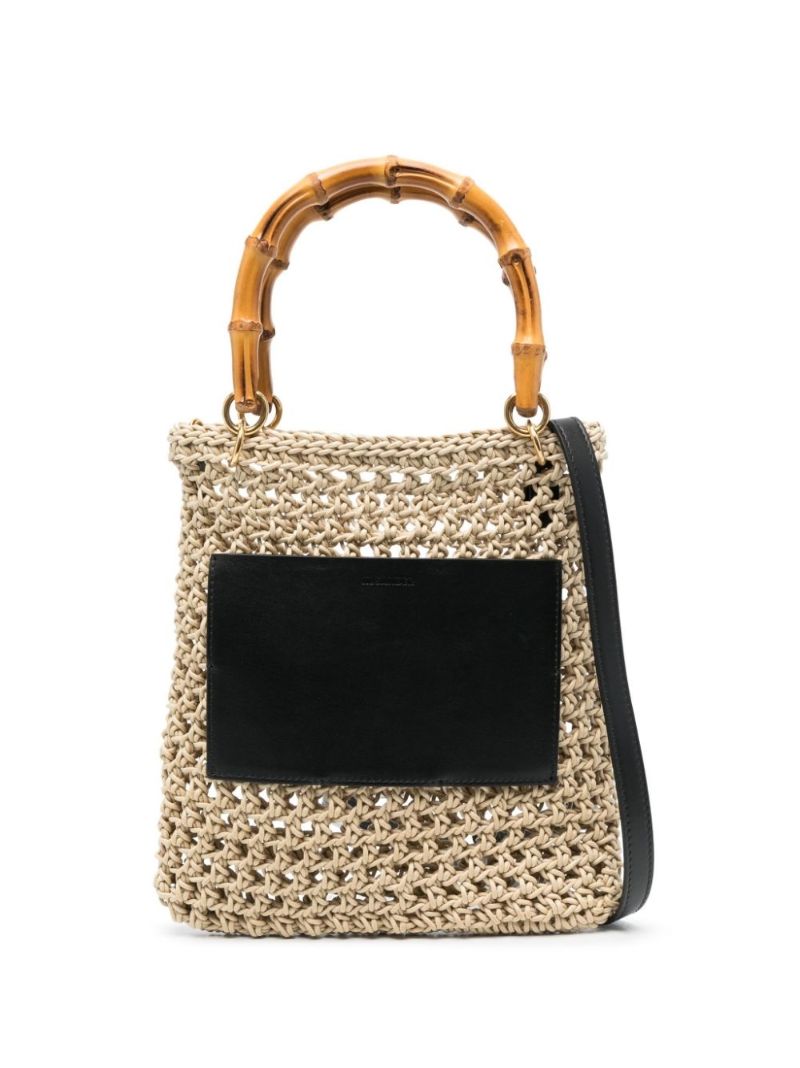 Bamboo Handle Woven Tote Jil Sander Eraldo