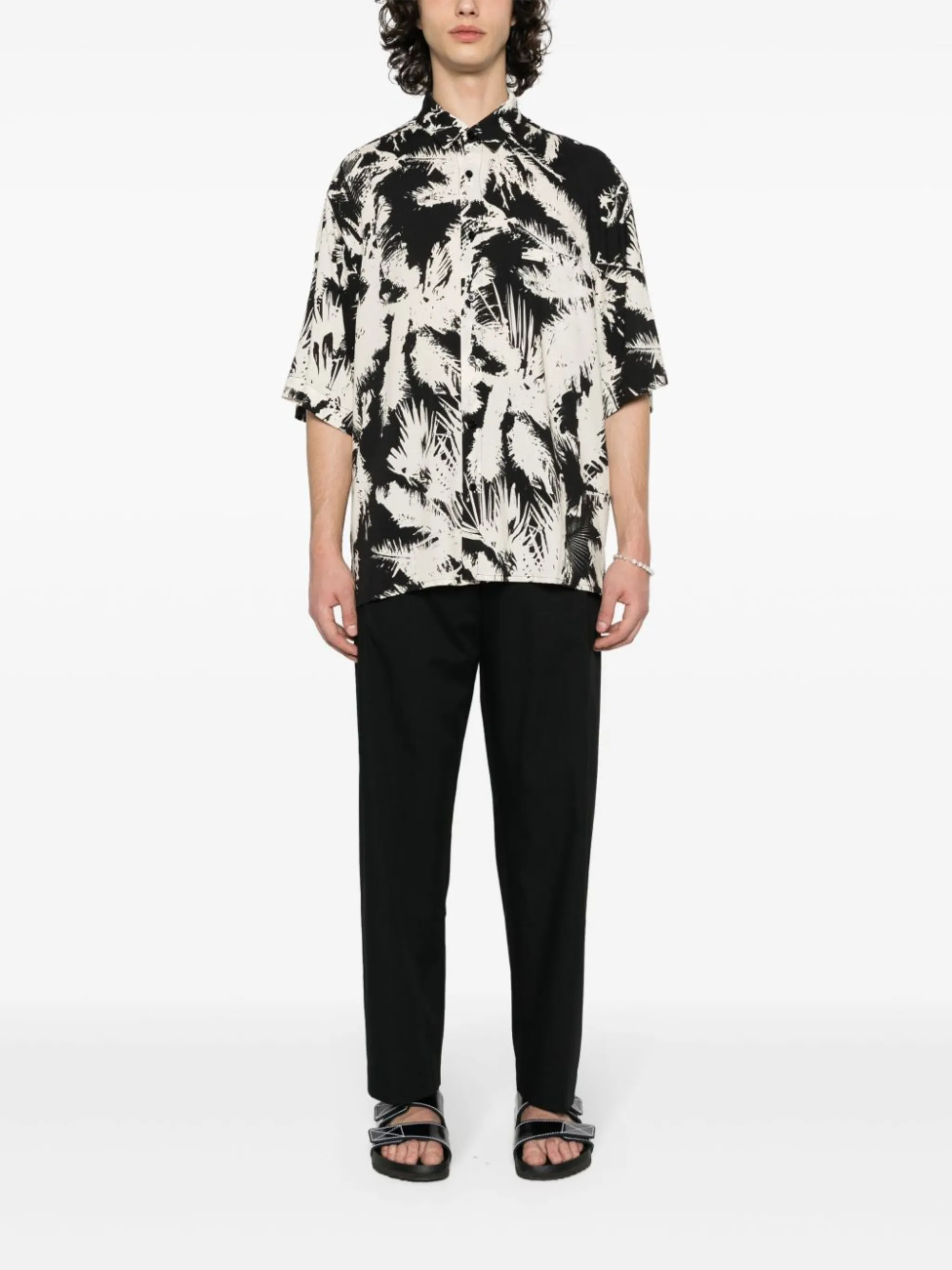 Laneus Abstract Print Bowling Shirt Eraldo US