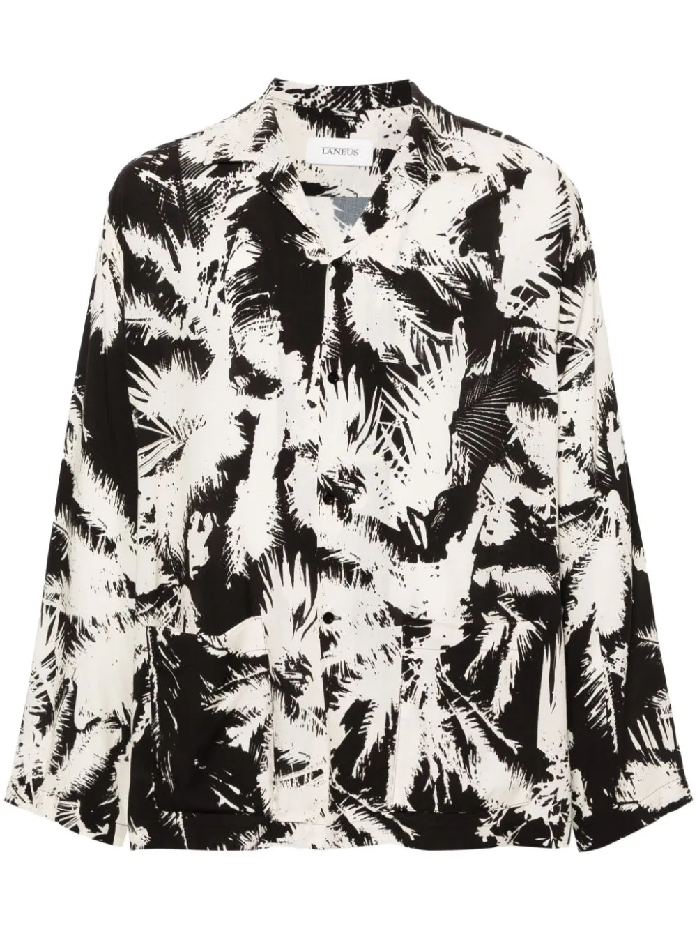 Laneus Abstract Print Notched Collar Shirt Eraldo US