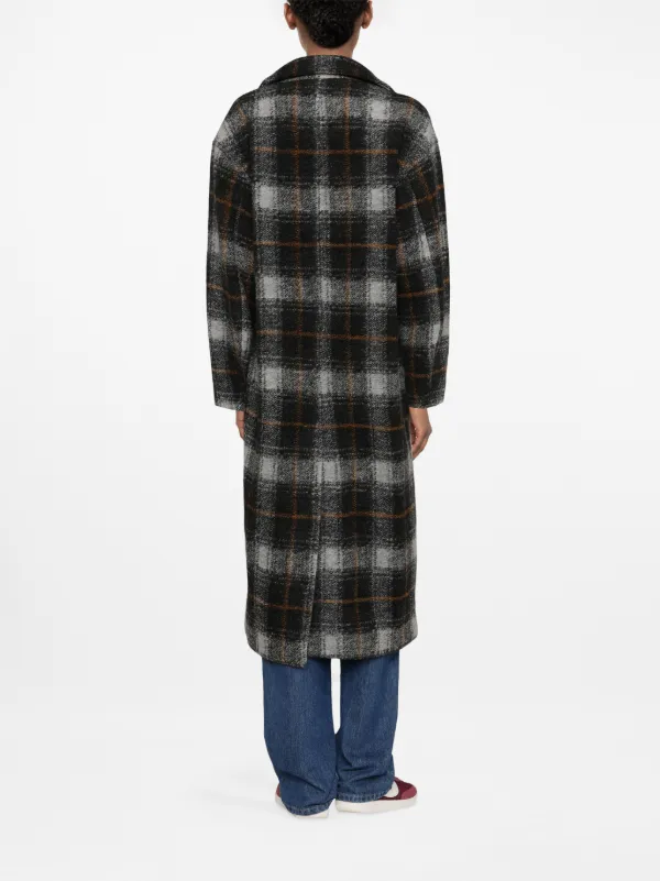 Double Breasted Belted Check Coat Marant Toile Eraldo