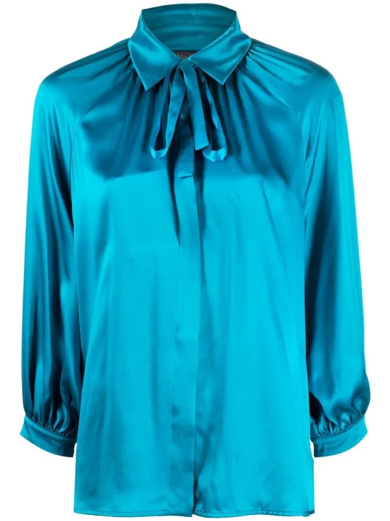 Pussy Bow Silk Blouse Max Mara Eraldo