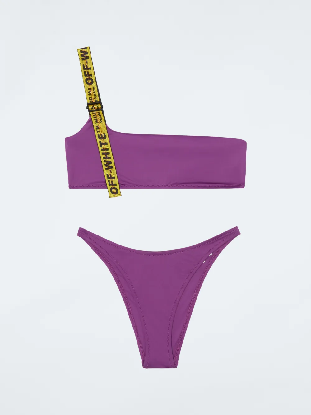 Logo Band Asymmetric Bikini In Purple Off White Official Gb