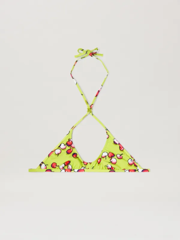 Cherries Crossover Bikini Top On Sale Palm Angels Official