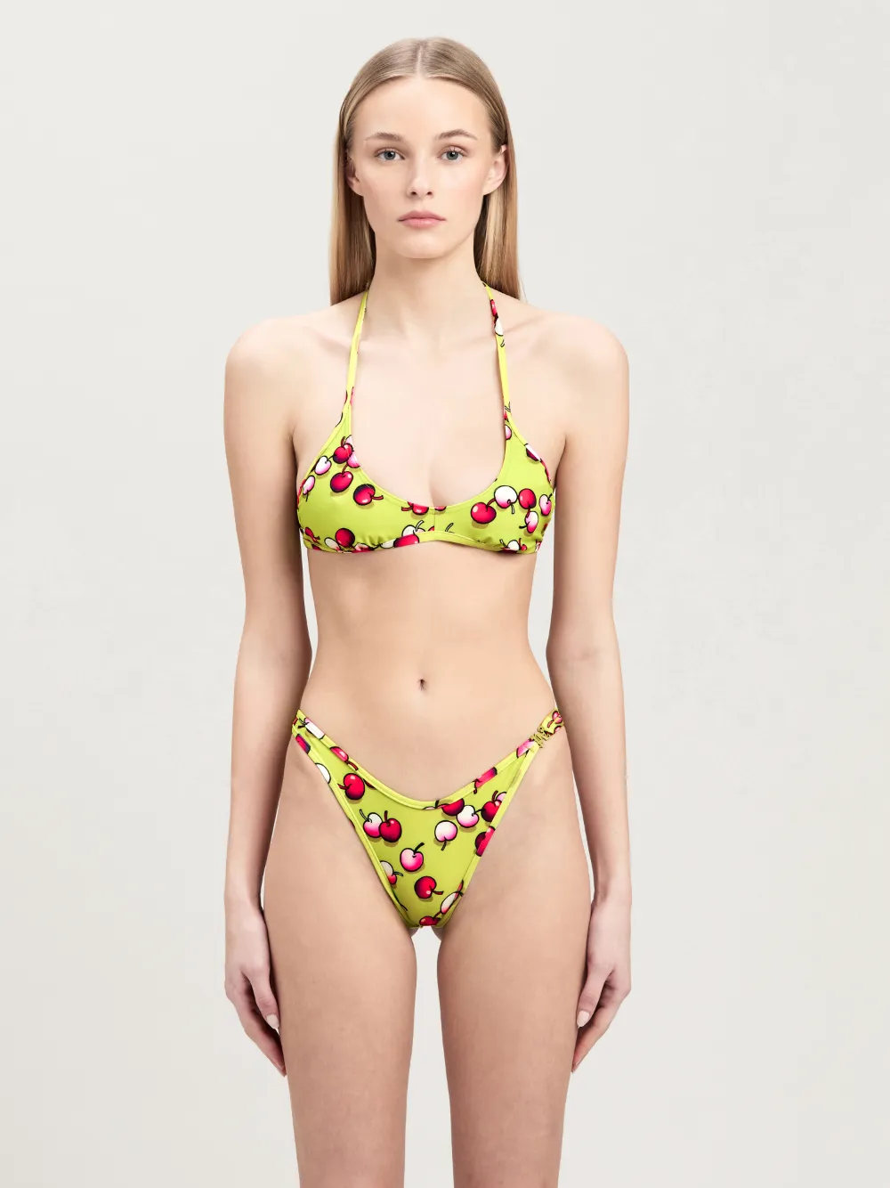 Cherries Crossover Bikini Top On Sale Palm Angels Official