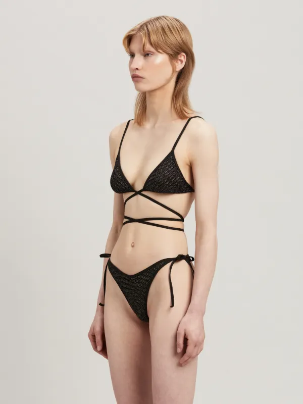 Lurex Triangle Bikini Top In Black Palm Angels Official