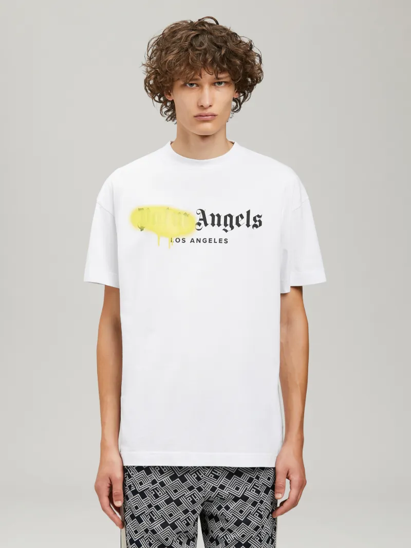 T Shirt Los Angeles Effetto Vernice Sito Ufficiale Di Palm Angels