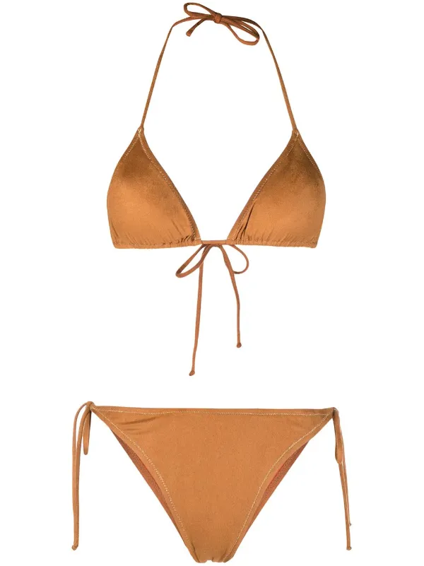 Reina Olga Suede Effect Triangle Bikini Set Eraldo Jp