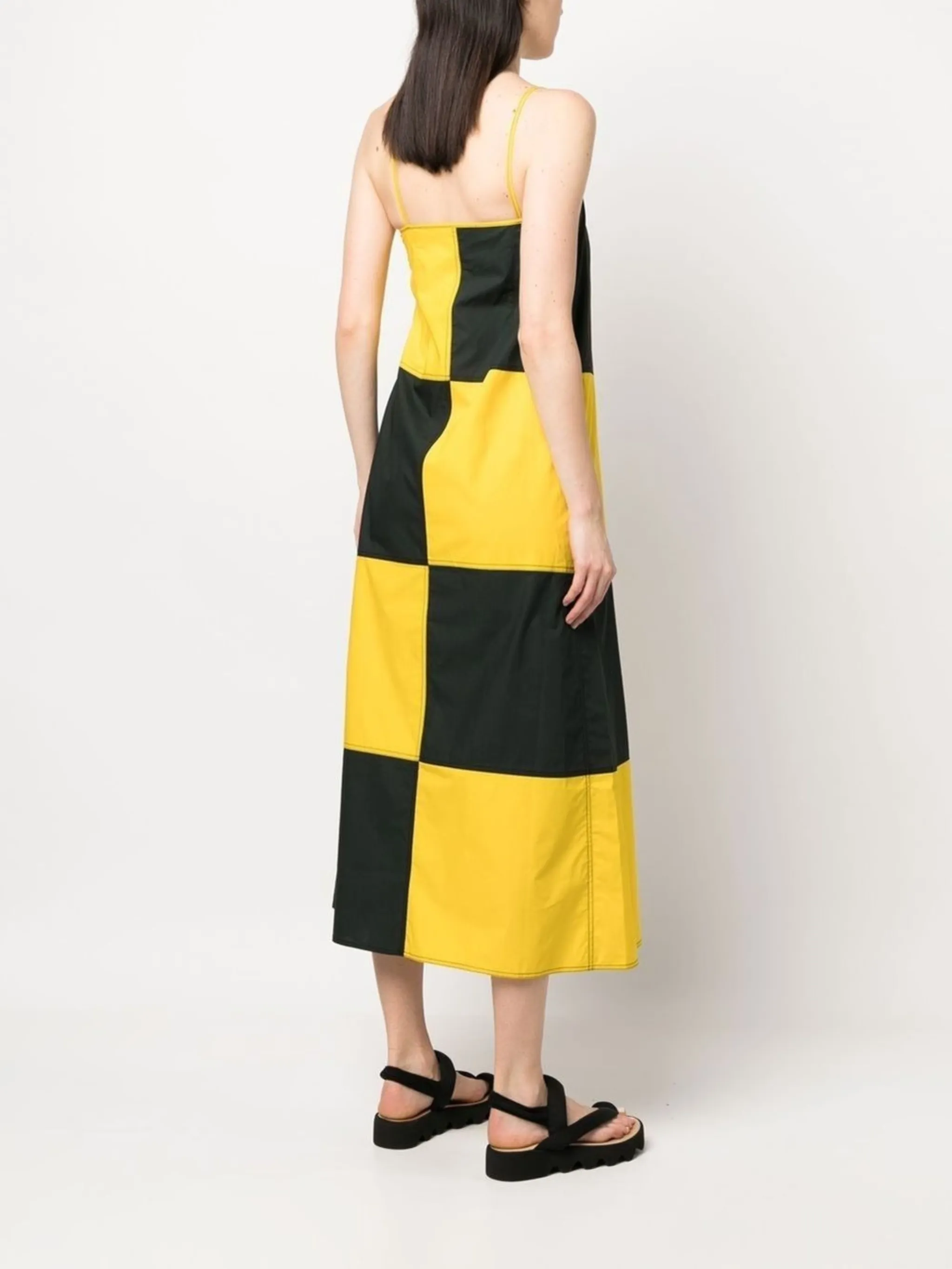 Checkerboard Print Midi Dress Sunnei Eraldo Us