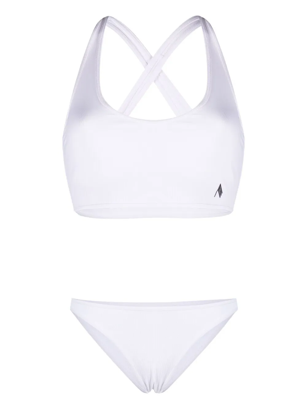 The Attico Logo Patch Ribbed Bikini Eraldo Uk