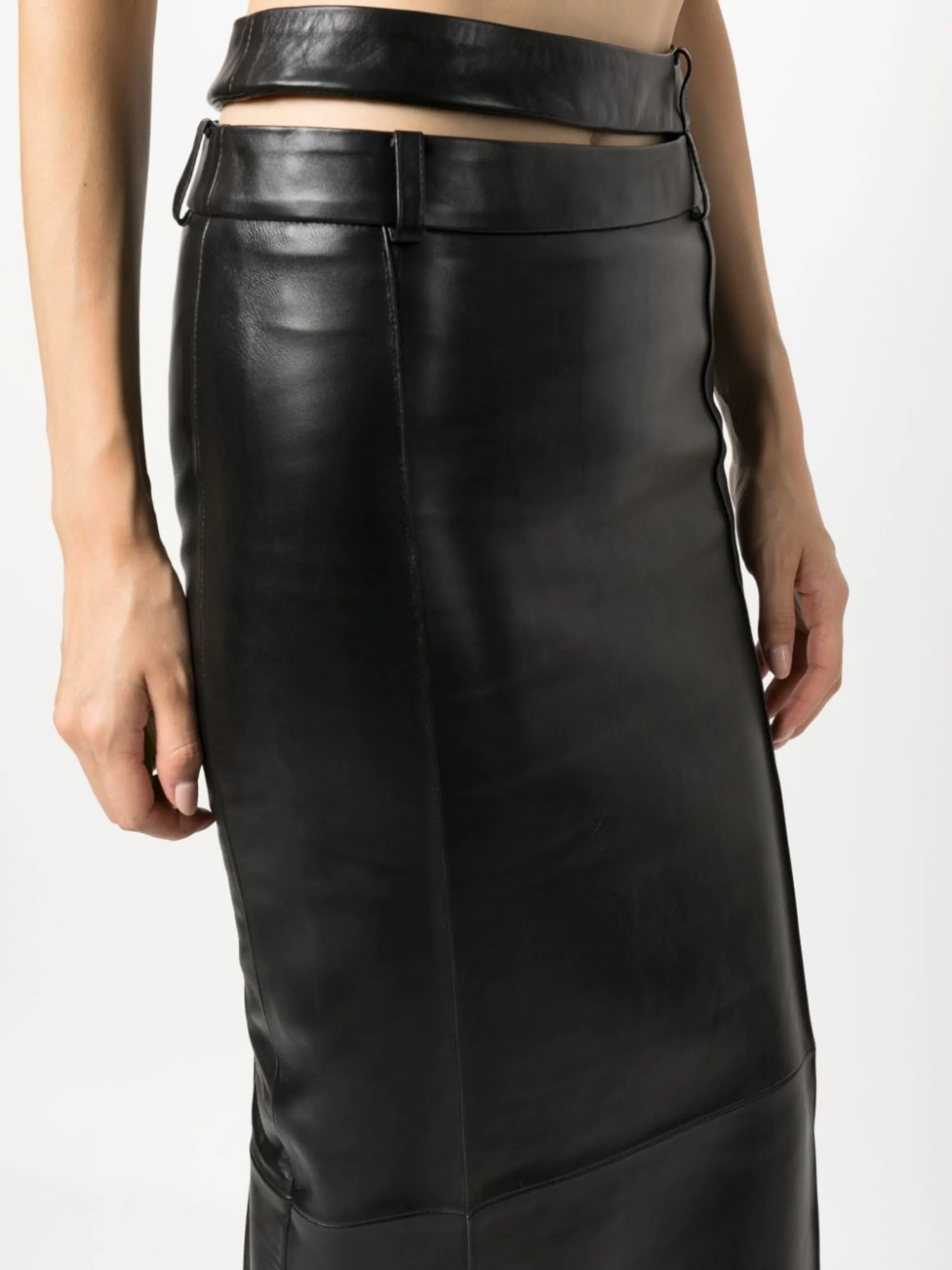 Cut Out Leather Maxi Skirt The Mannei Eraldo