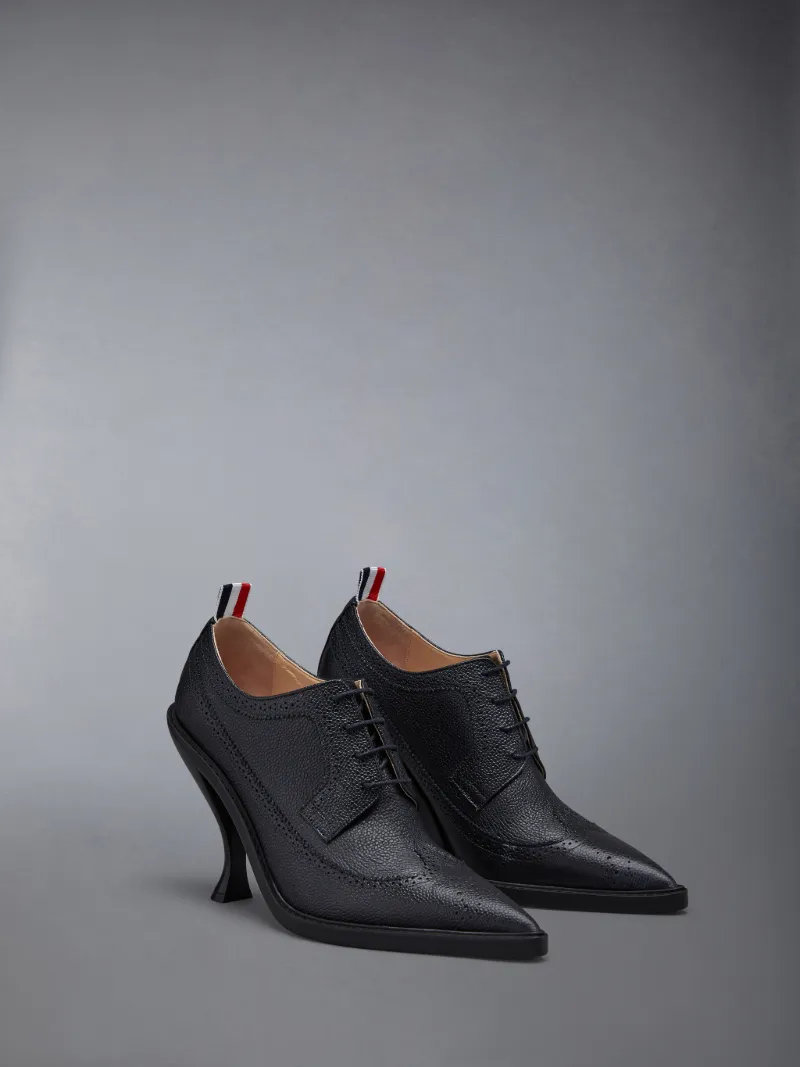 LONGWING BROGUE W 105MM CURVED HIGH HEEL IN PEBBLE GRAIN LEATHER 톰브라운