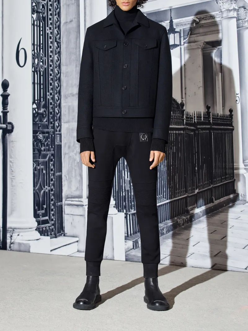 Raw Cut Wool Denim Style Jacket 