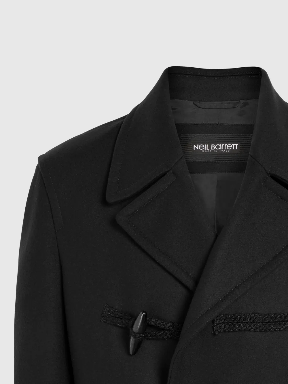 Double Breasted Compact Wool Toggle Peacoat | NeilBarrett.com Double Breasted Compact Wool Toggle Peacoat | NeilBarrett.com