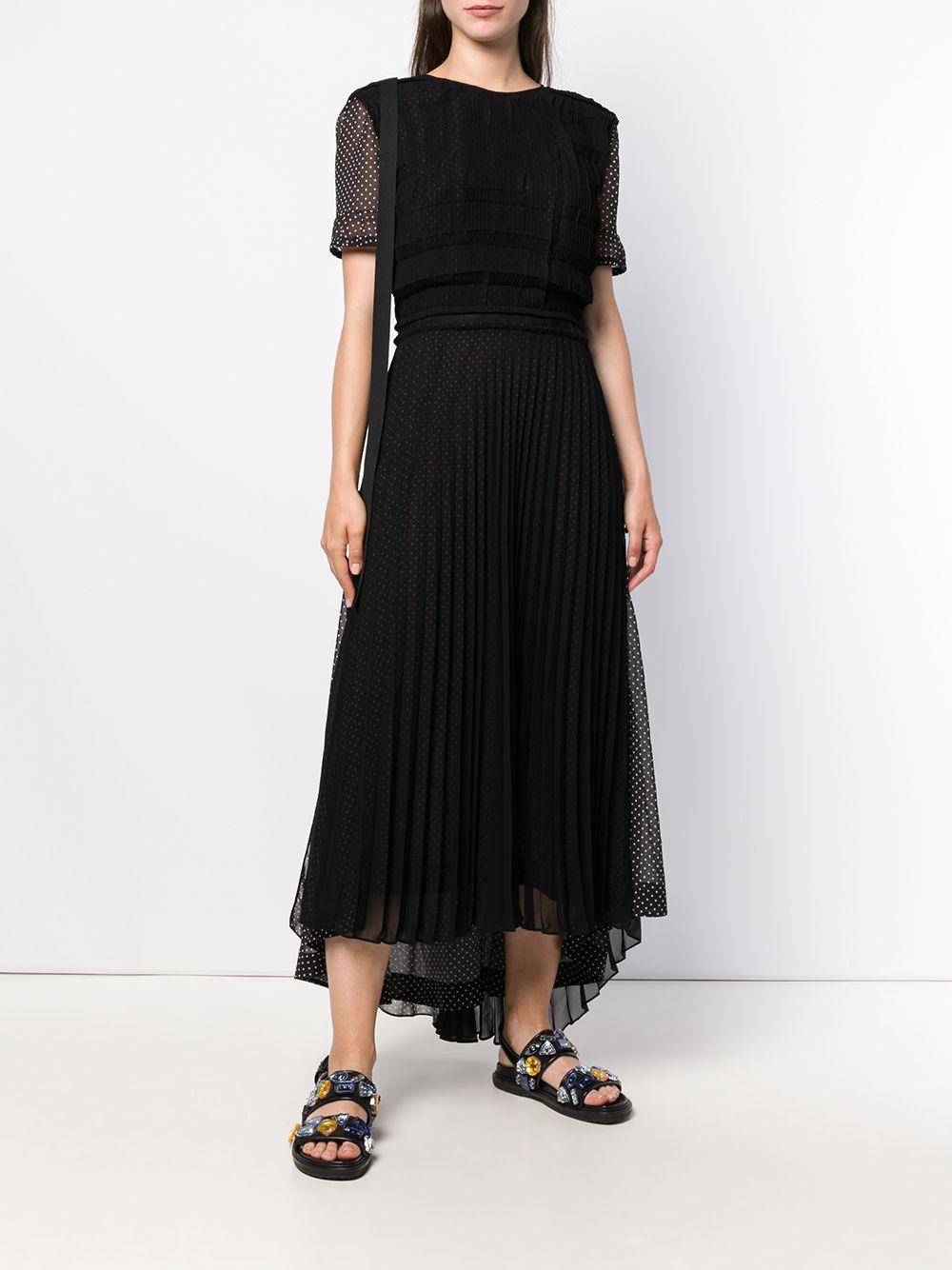 фото Loewe polka dot pleated dress