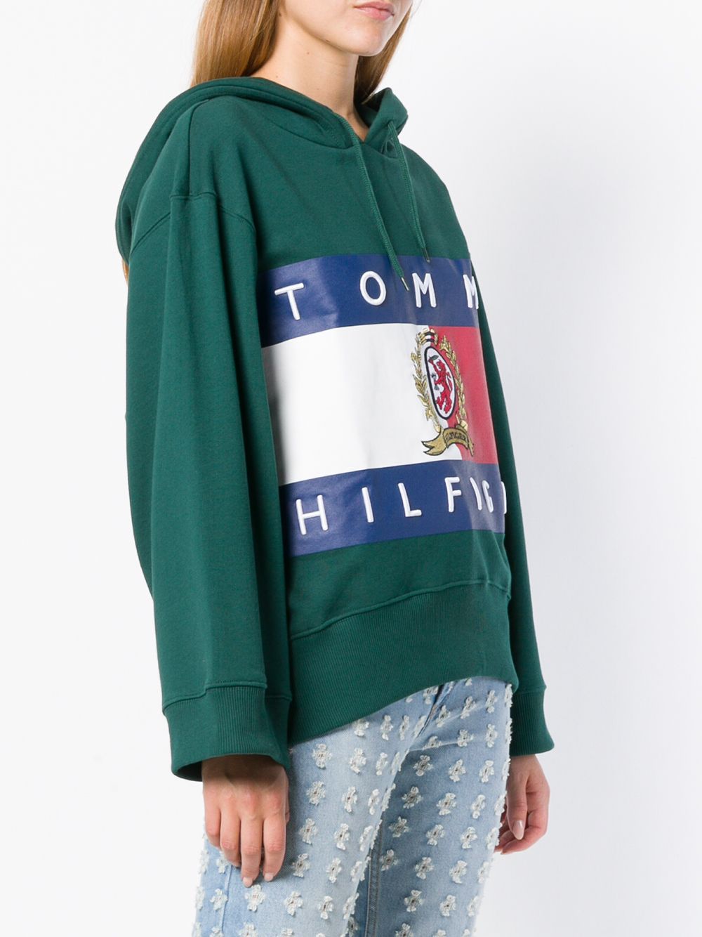 фото Hilfiger collection logo print cropped hoodie