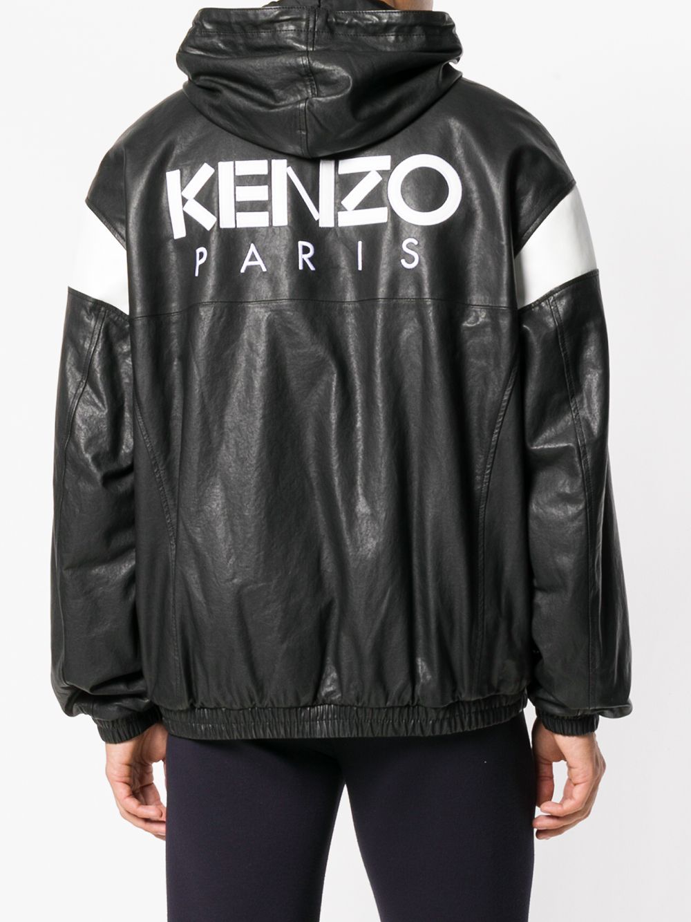 фото Kenzo leather hooded jacket