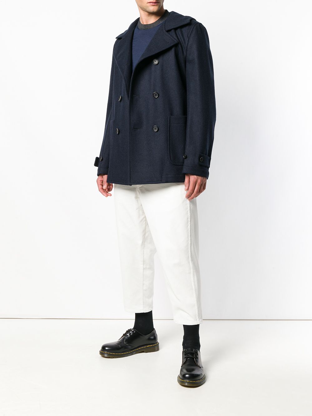 фото Comme des garçons shirt boys double-breasted hood coat