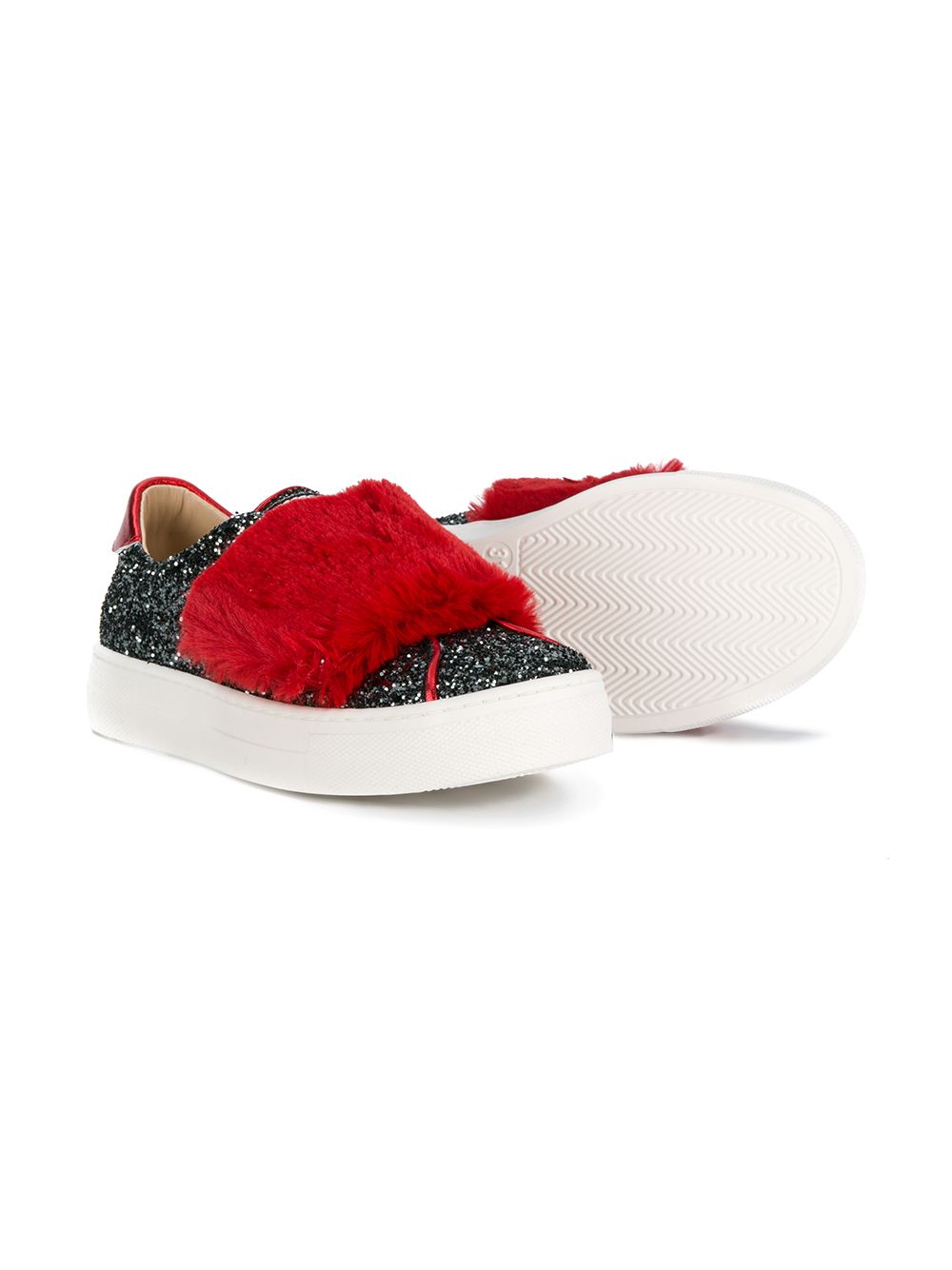 фото Ermanno scervino junior glitter slip-on sneakers