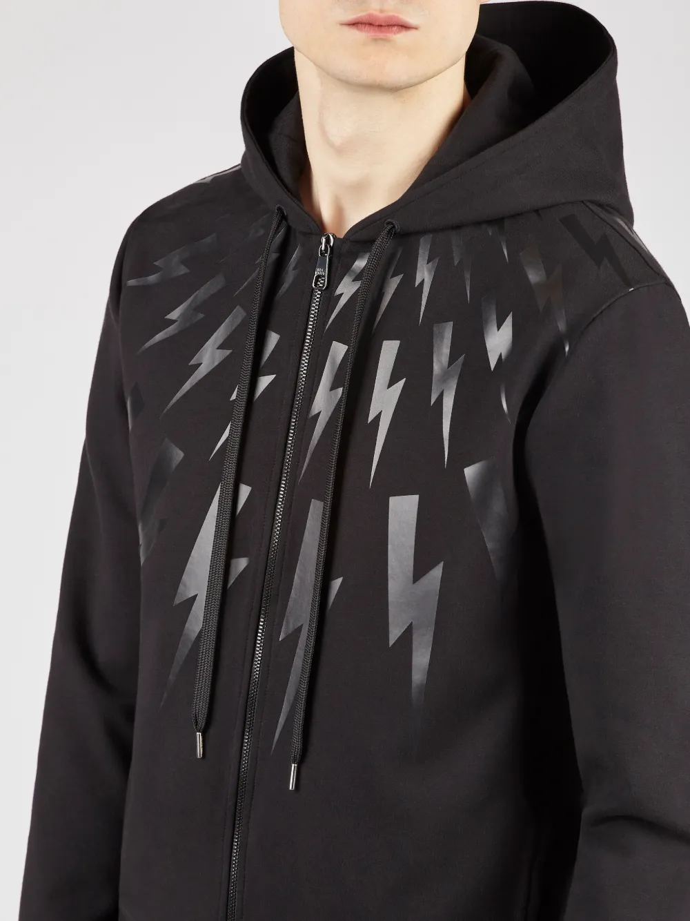 Fair-Isle Thunderbolt Zipped Hoodie | NeilBarrett.com