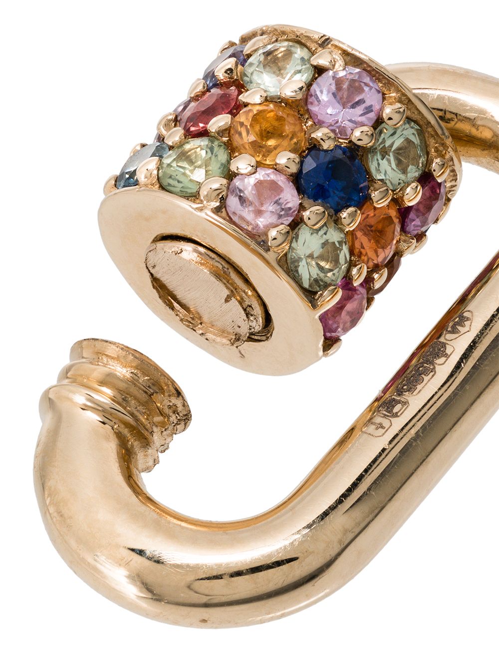 фото Marla aaron multicoloured sapphires and 14k gold lock charm