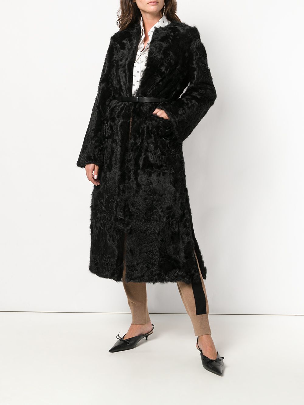 фото Yves salomon belted coat