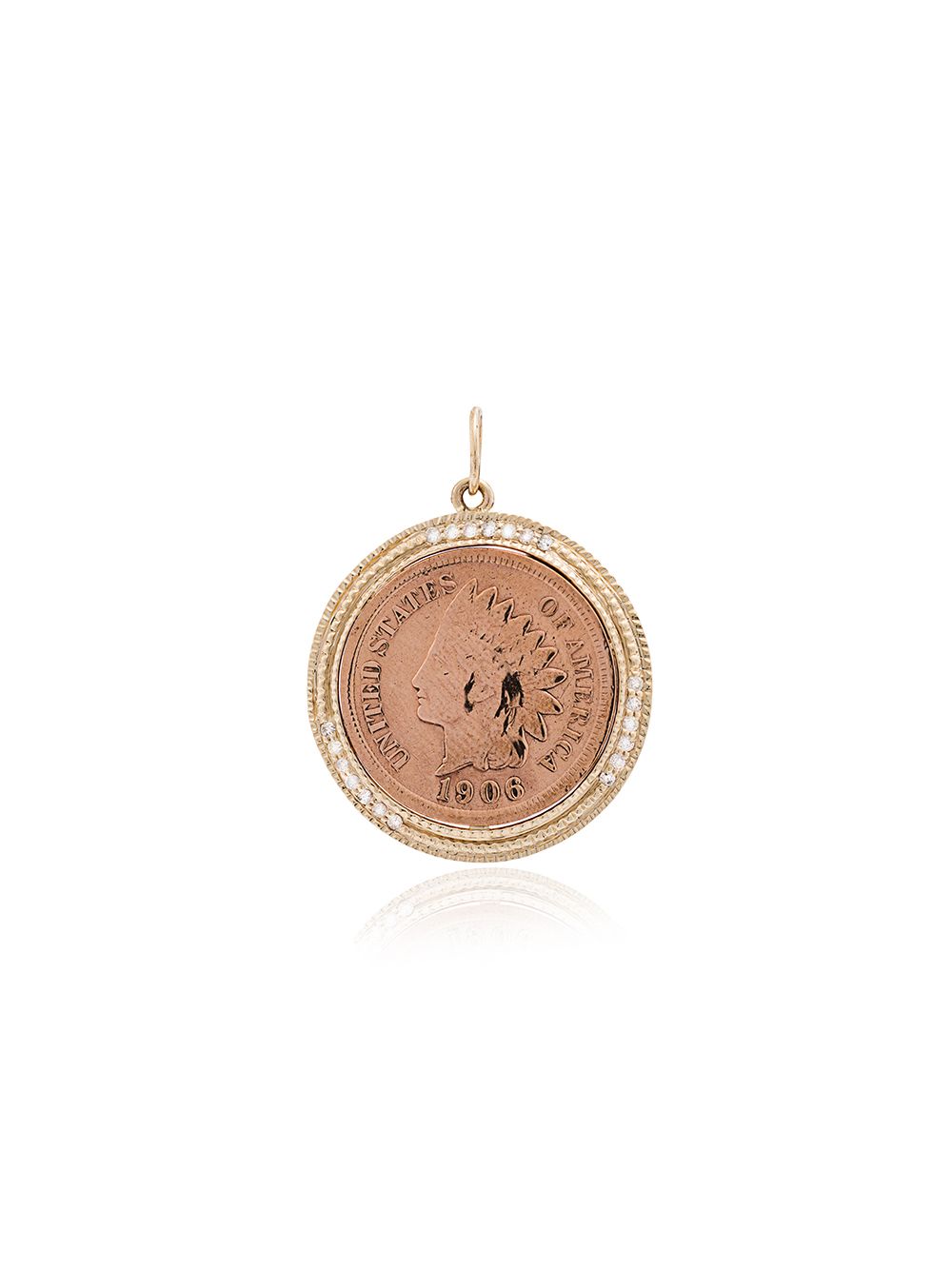 фото Jacquie aiche 14k gold and diamond coin necklace