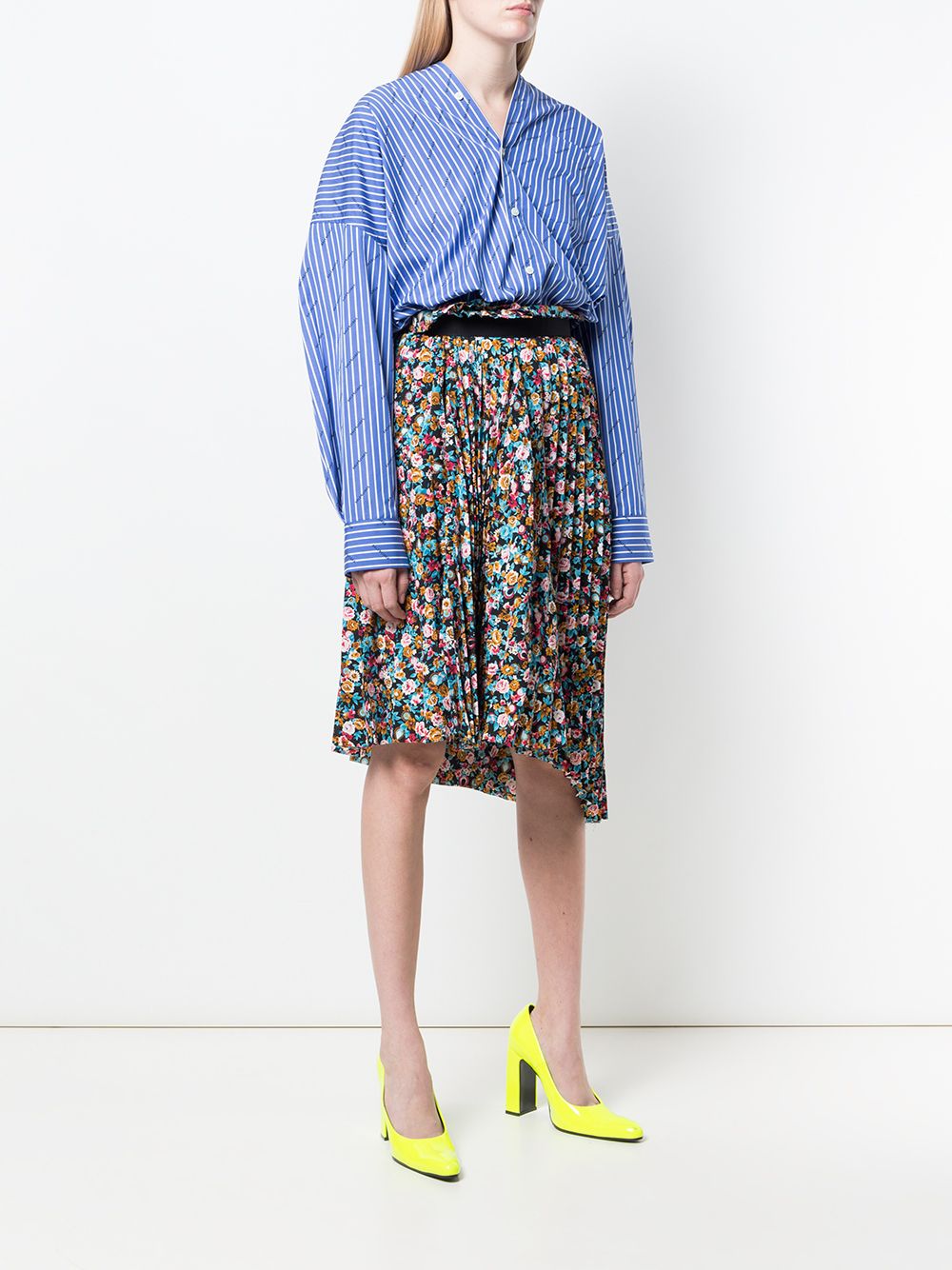фото Balenciaga плиссированная юбка с цветочным принтом