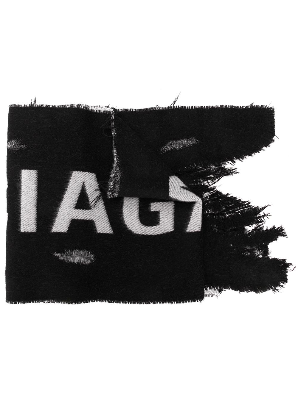 фото Balenciaga шарф с логотипом и эффектом потертости