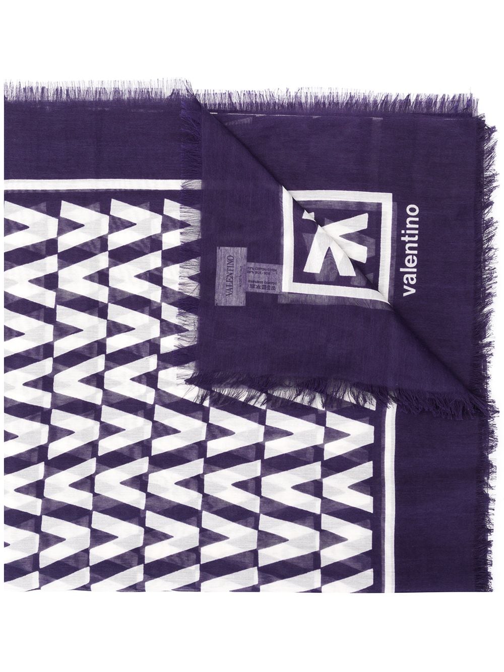 фото Valentino шарф с оптическим принтом логотипов