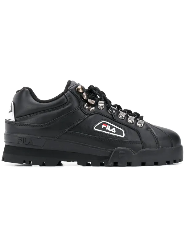 fila trailblazer black leather trainers