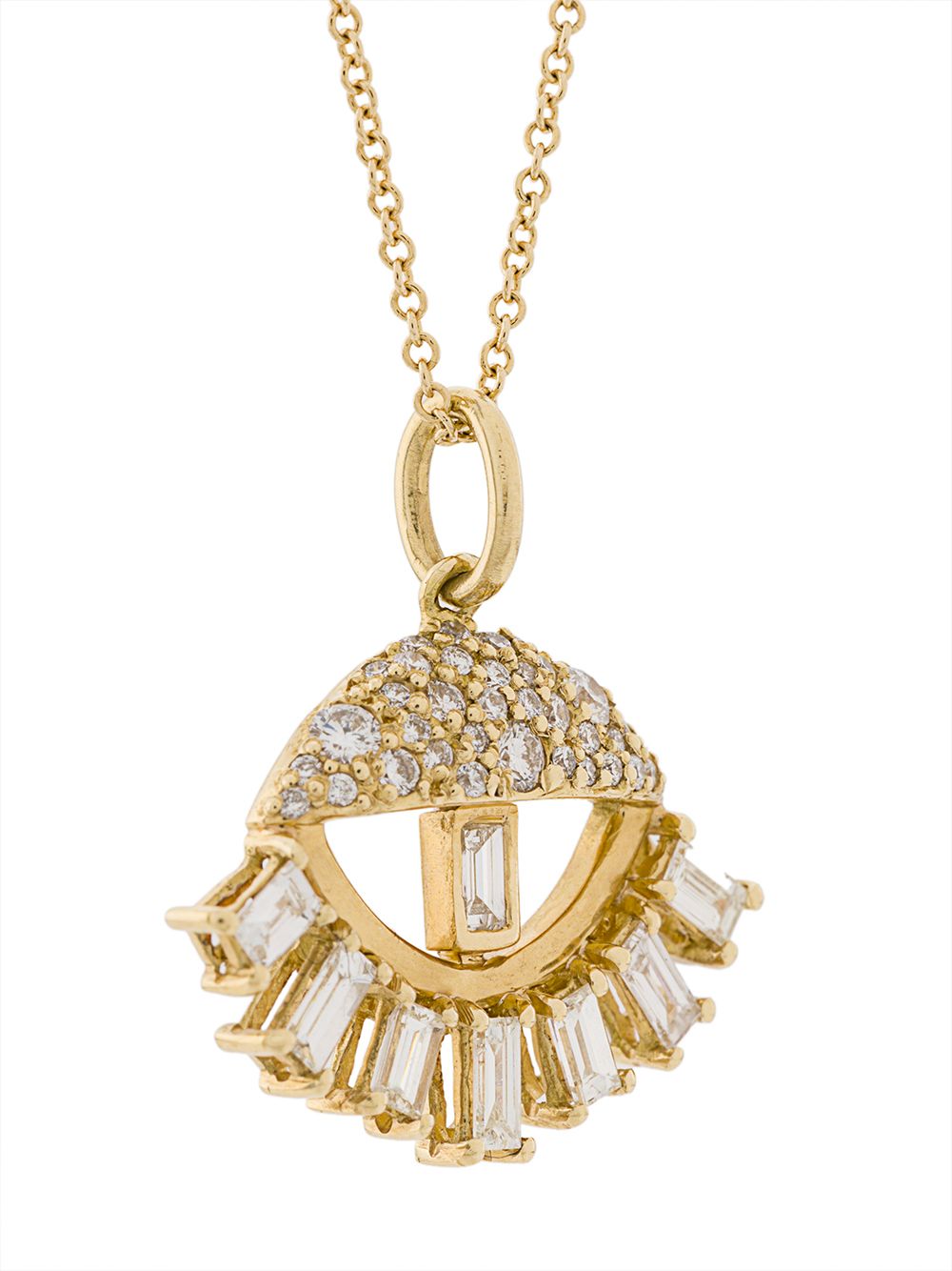 фото Ileana makri 18kt yellow gold baguette sleepy eye diamond pendant necklace