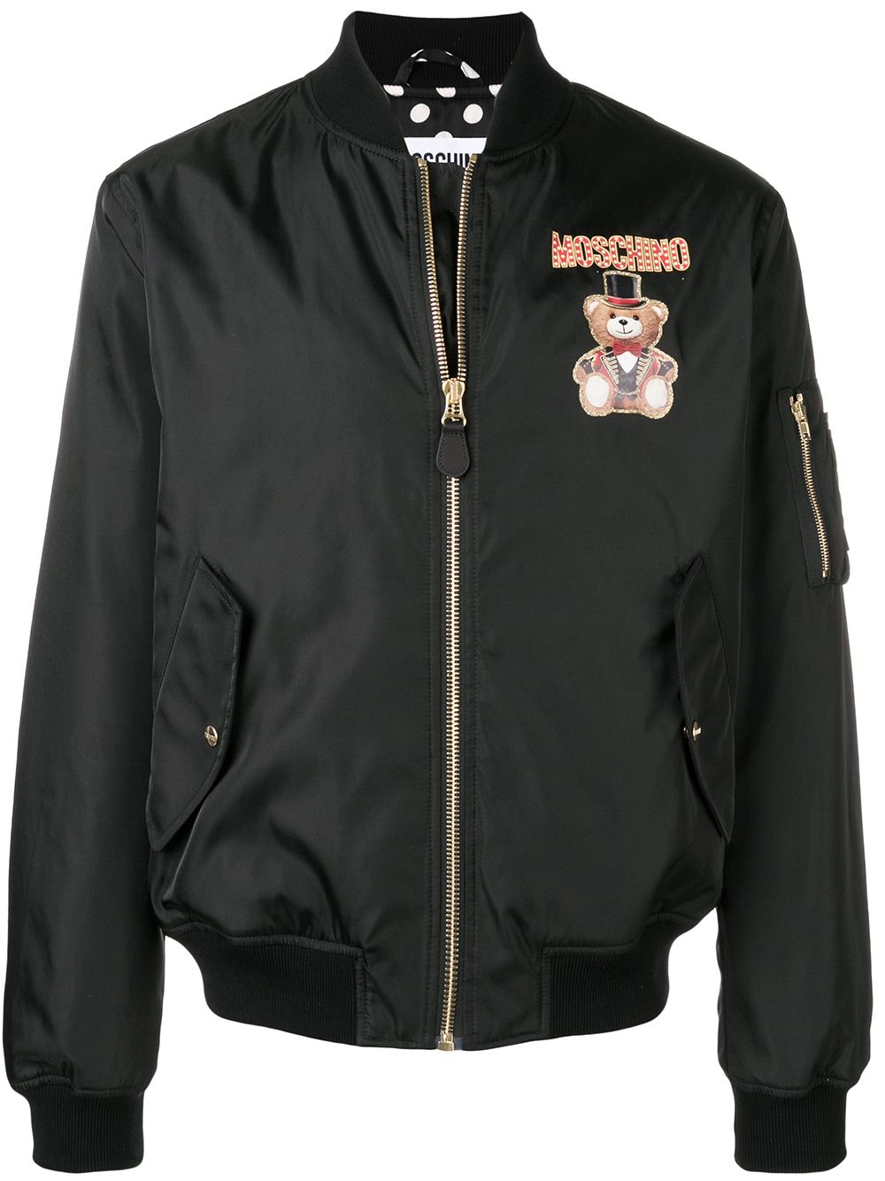 фото Moschino куртка-бомбер с принтом медведя