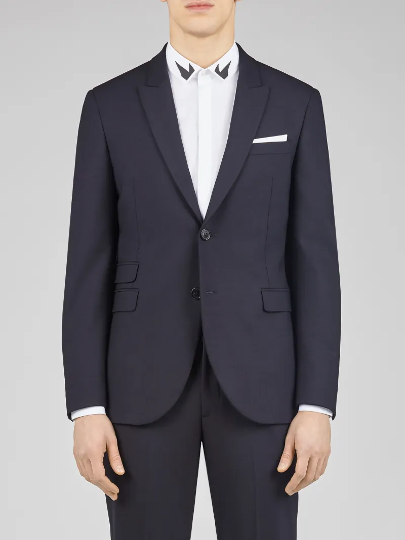 Travel Fine Bi-stretch Gabardine Fitted Slim Suit