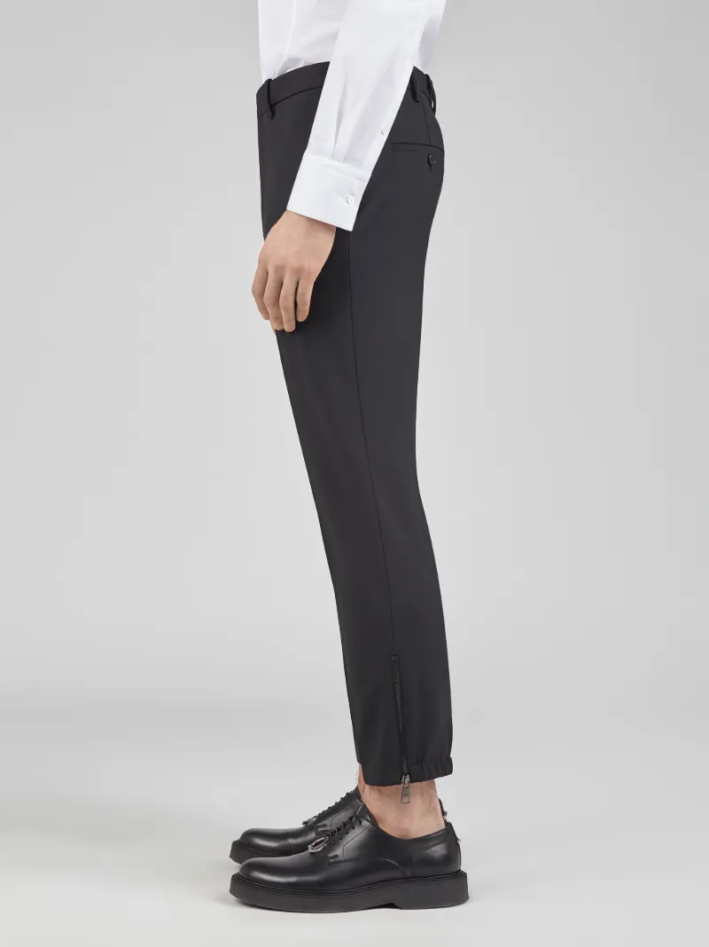 Travel Side Zip-hem Slim Trousers 