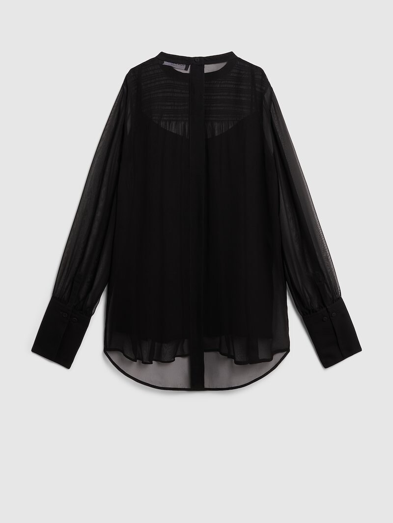 Tuxedo Georgette Loose Shirt