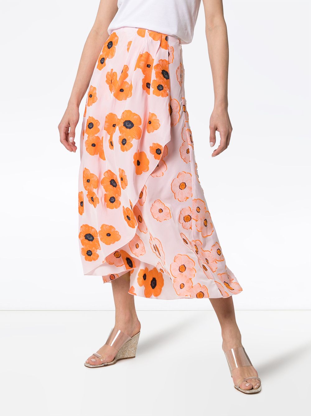 фото Vika gazinskaya юбка асимметричного кроя с запахом и цветочным принтом