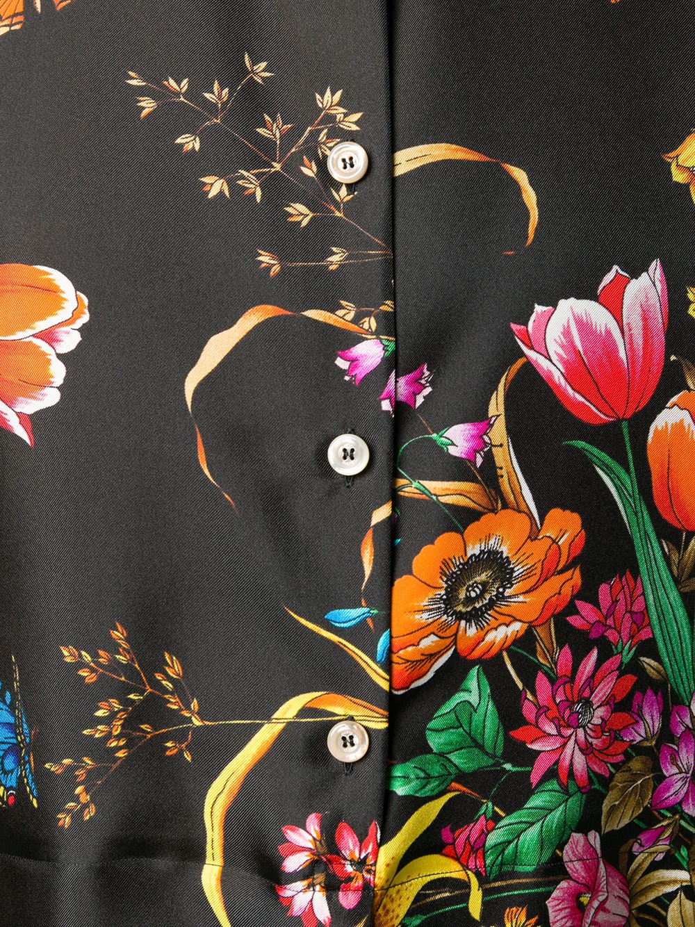 фото Gucci рубашка оверсайз с принтом flora