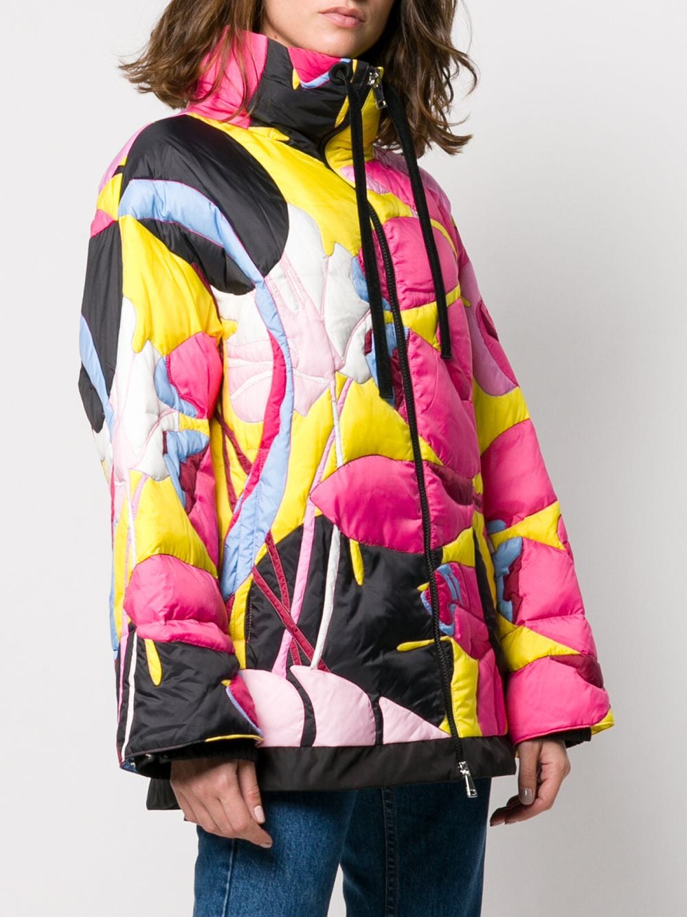 фото Moncler куртка-пуховик с цветочным принтом