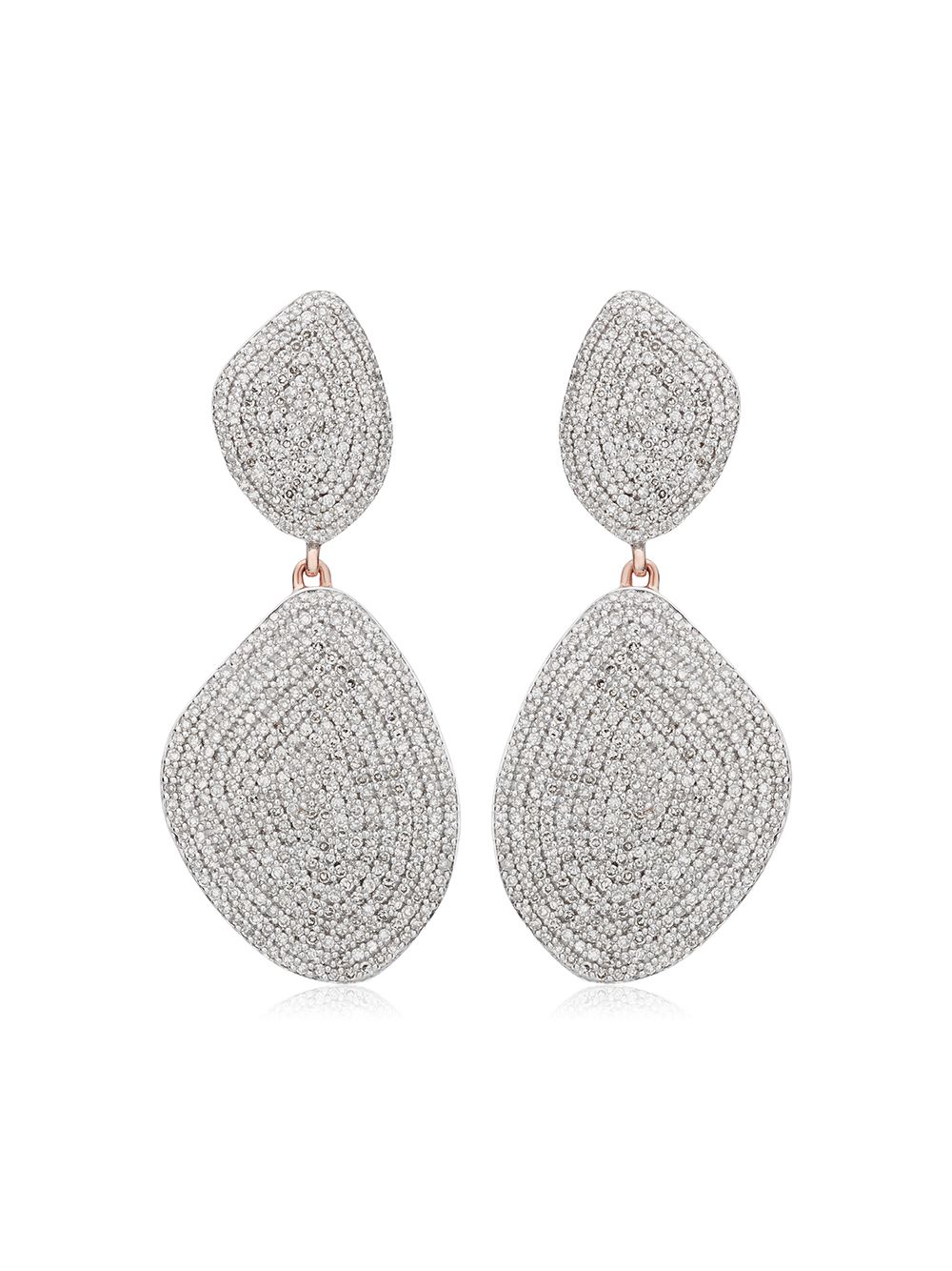 фото Monica vinader rp nura double teardrop cocktail diamond earrings