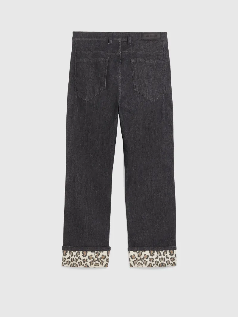 Jeans with best sale leopard print cuff