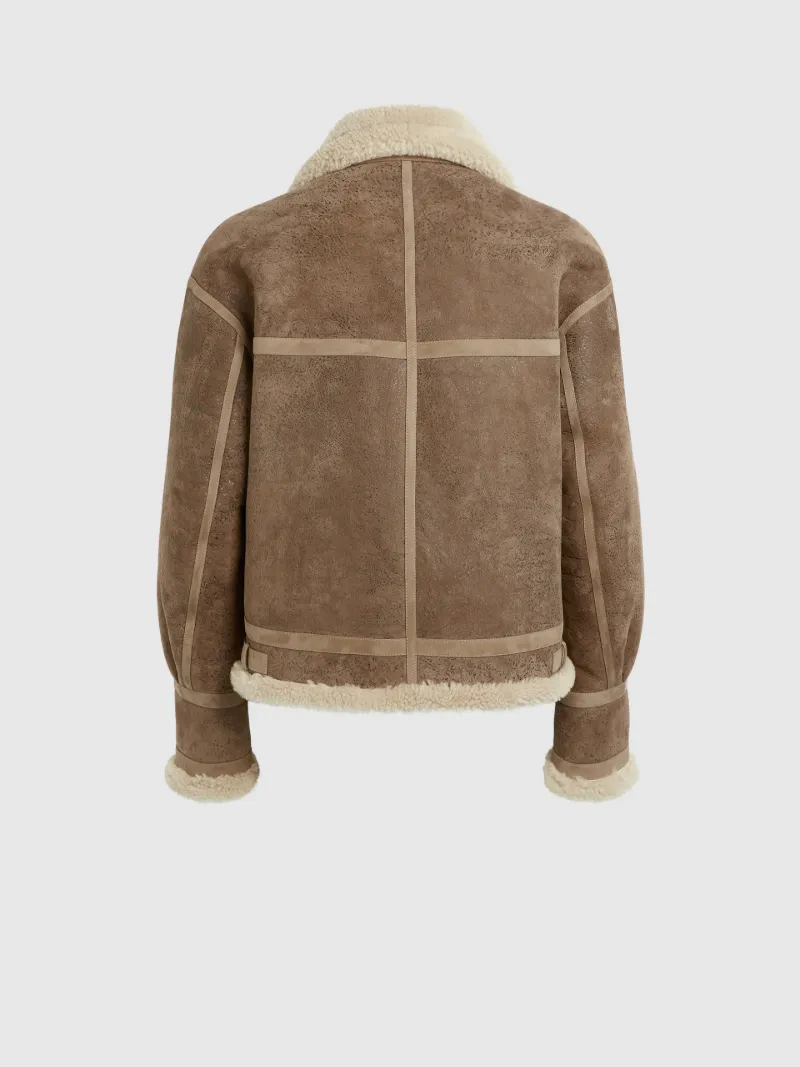 Distressed Leather Shearling Oversize Jacket | NeilBarrett.com