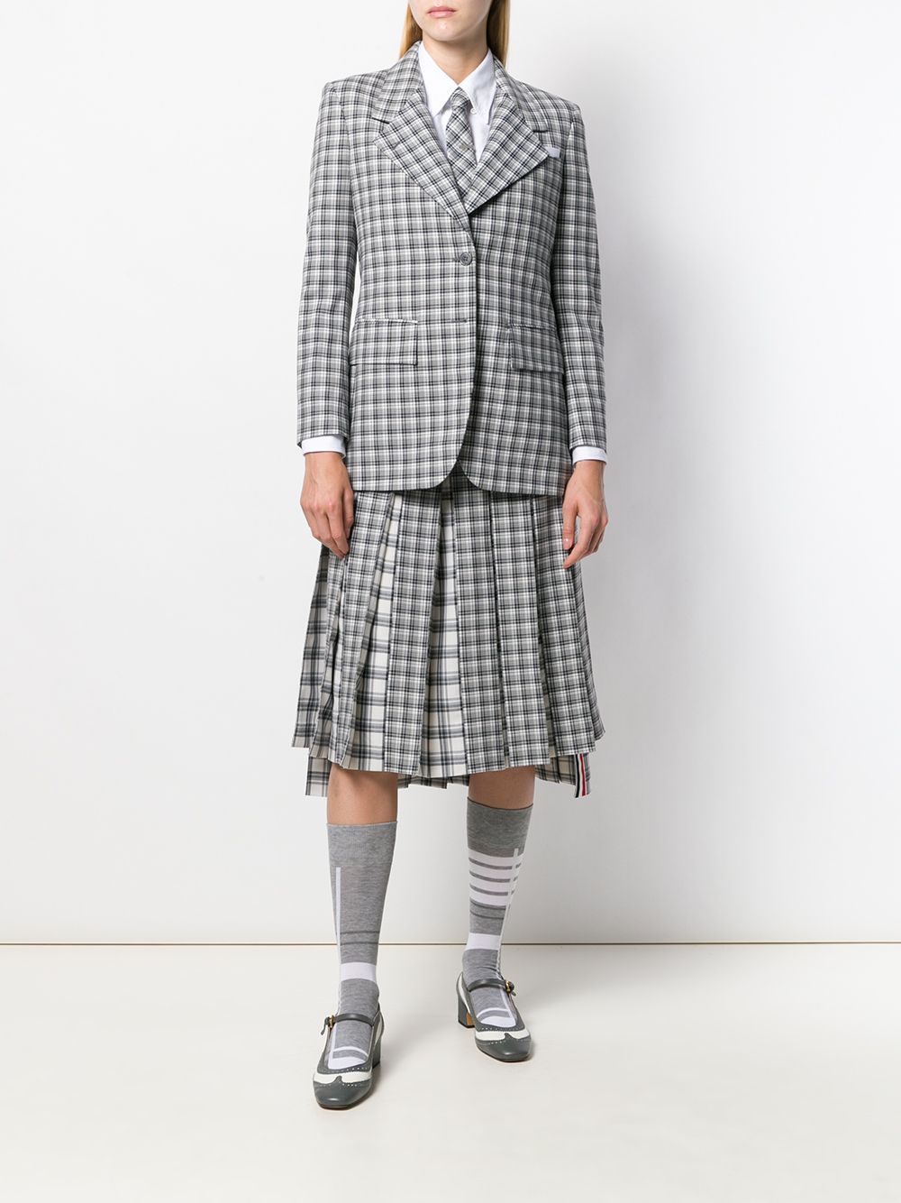 фото Thom browne блейзер в клетку гингем