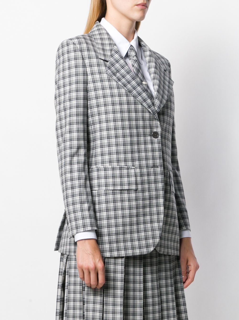 фото Thom browne блейзер в клетку гингем