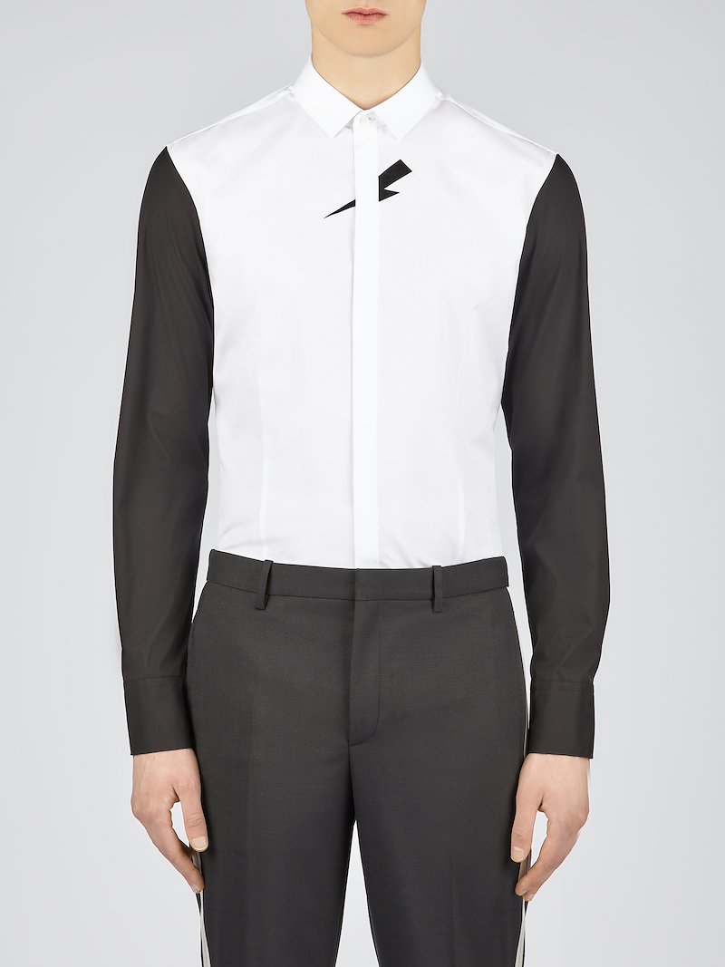 Tuxedo Velvet Mid-bolt Stretch Popeline Shirt