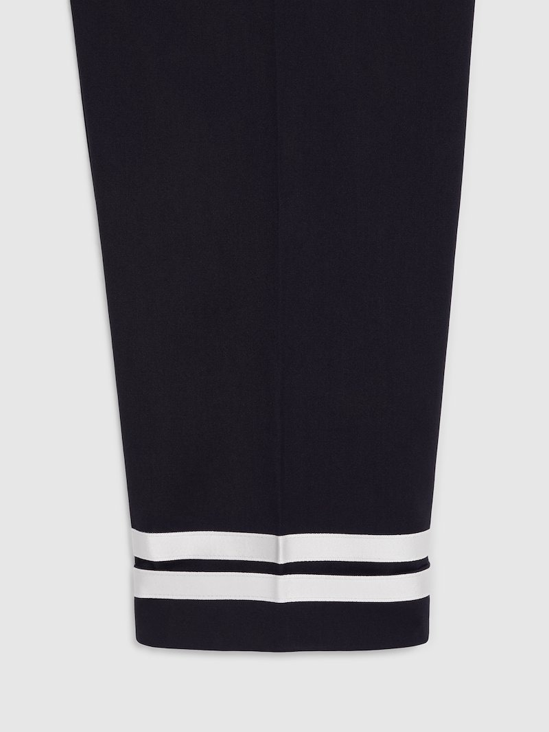 Travel Double Hem Stripe Trousers Long Length